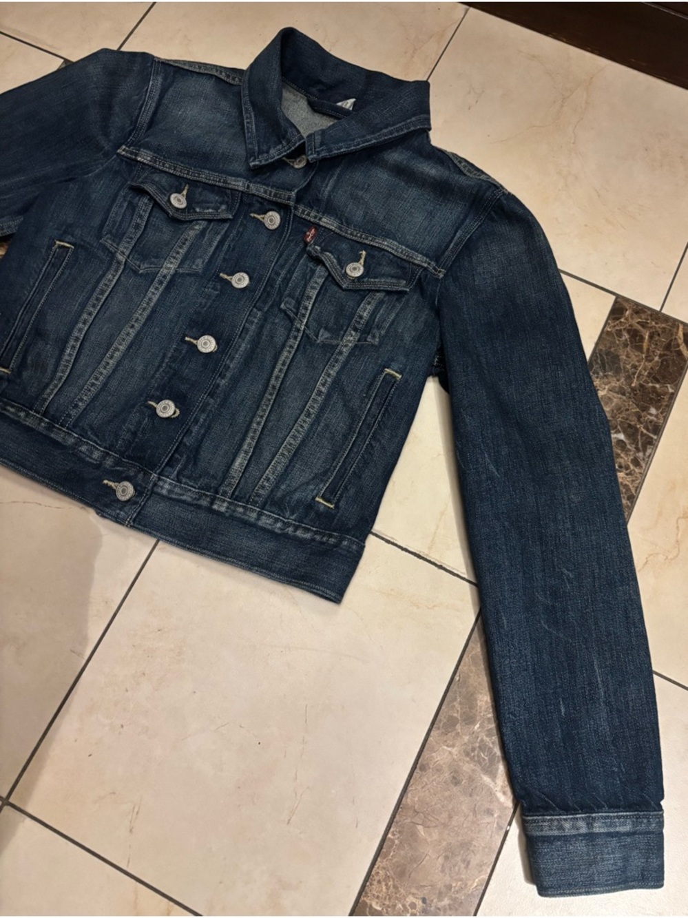 Levi's Dark Blue Denim Jacket with Button Front - Picture 3 of 6